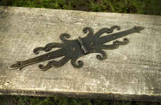 8.5" Fancy Decorative Bronze Finish Double-Sided Strap Hinges for Cabinets, Chests, and More