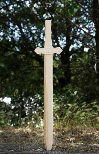 Sturdy Wooden Sword - No Finish - for DIY Paint or Stain