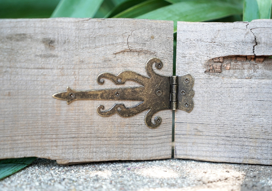 5" Medieval Decorative Bronze Finish Strap Hinges for Cabinets, Chests, and More