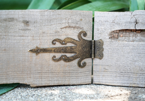 5" Medieval Decorative Bronze Finish Strap Hinges for Cabinets, Chests, and More