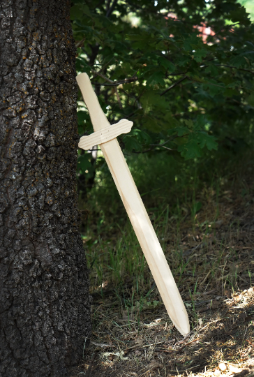 Sturdy Wooden Sword - No Finish - for DIY Paint or Stain