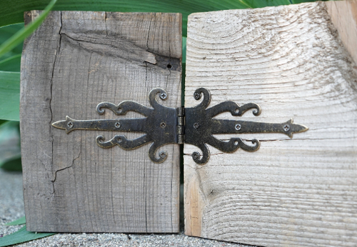 8.5" Fancy Decorative Bronze Finish Double-Sided Strap Hinges for Cabinets, Chests, and More