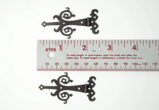 2 3/8" Medieval Fairy Decorative Bronze Finish Strap Hinges