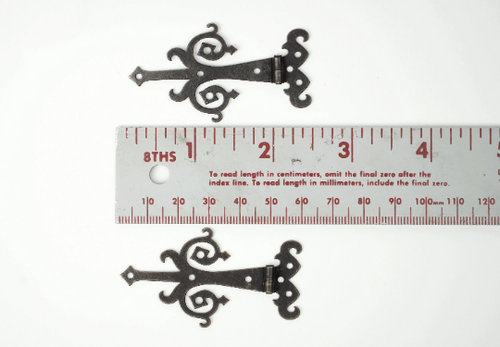 2 3/8" Medieval Fairy Decorative Bronze Finish Strap Hinges