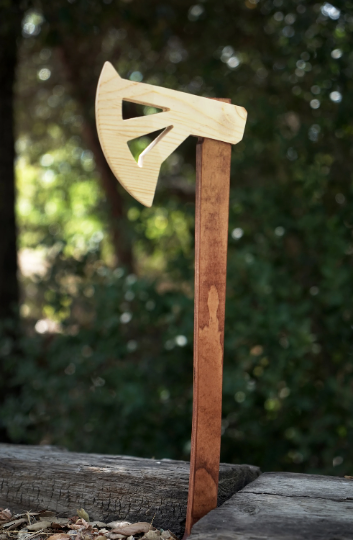 Handmade Wooden Dwarvish Style Axe - 17" Solid Pine Toy Active