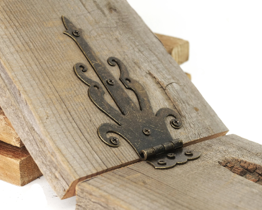 5" Medieval Decorative Bronze Finish Strap Hinges for Cabinets, Chests, and More