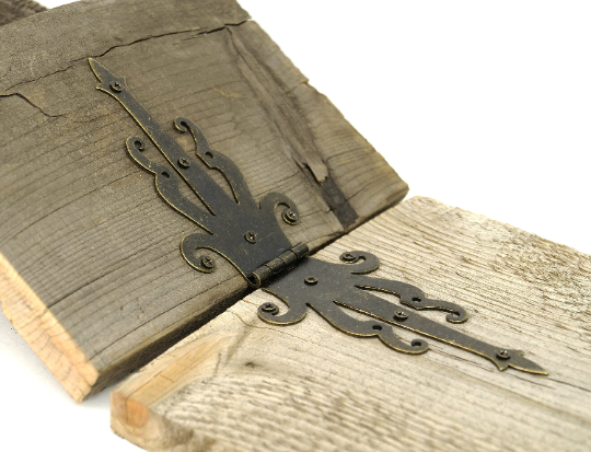 8.5" Fancy Decorative Bronze Finish Double-Sided Strap Hinges for Cabinets, Chests, and More