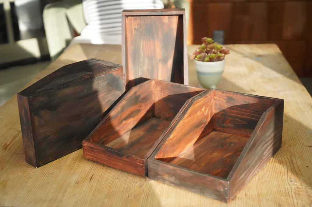 Stained Wood Parts Box