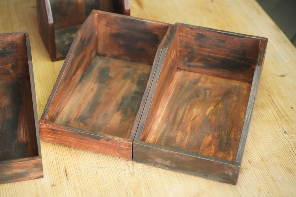 Stained Wood Parts Box