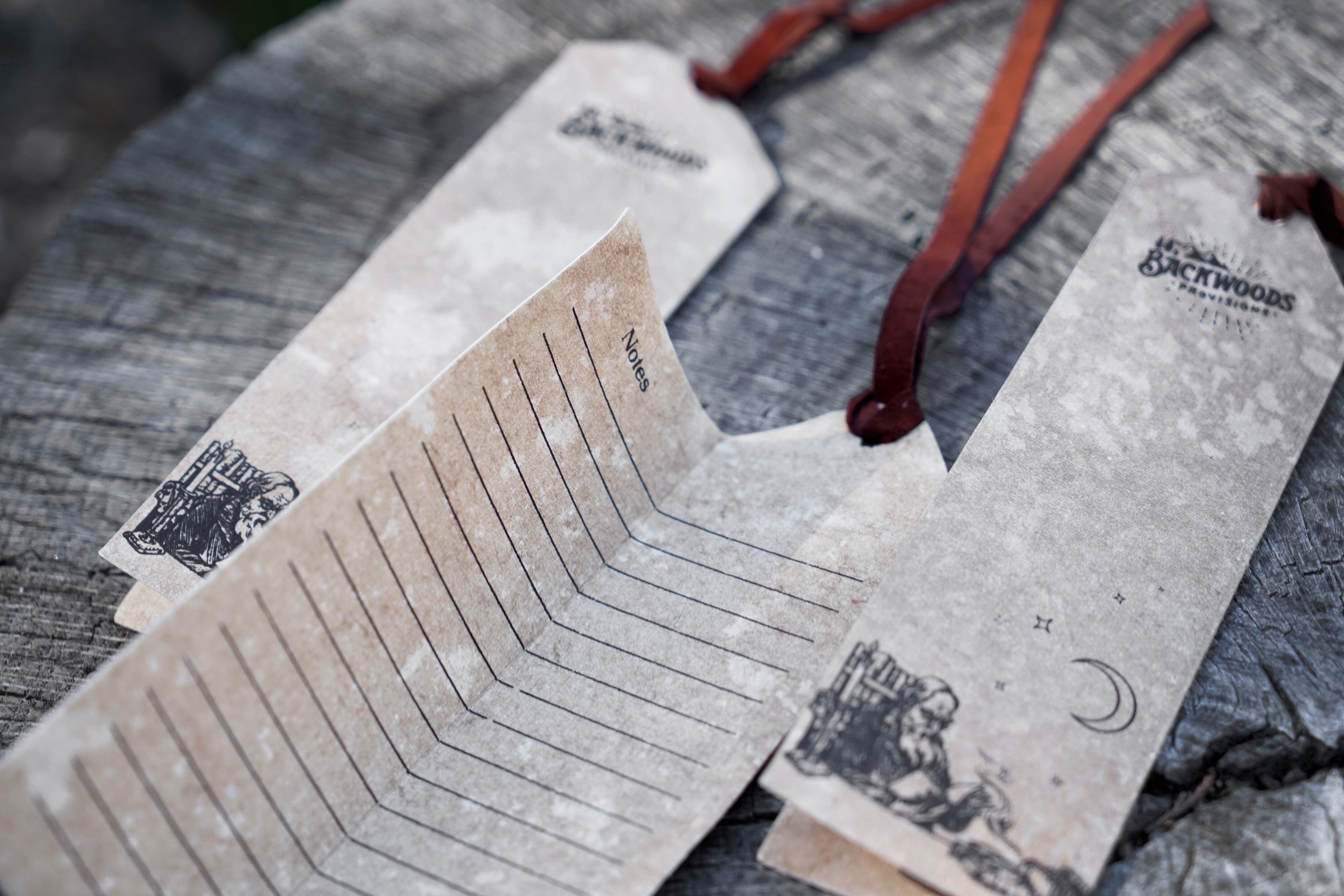 Backwoods Provisions Antique Paper Rateable Bookmarks - Set of 3