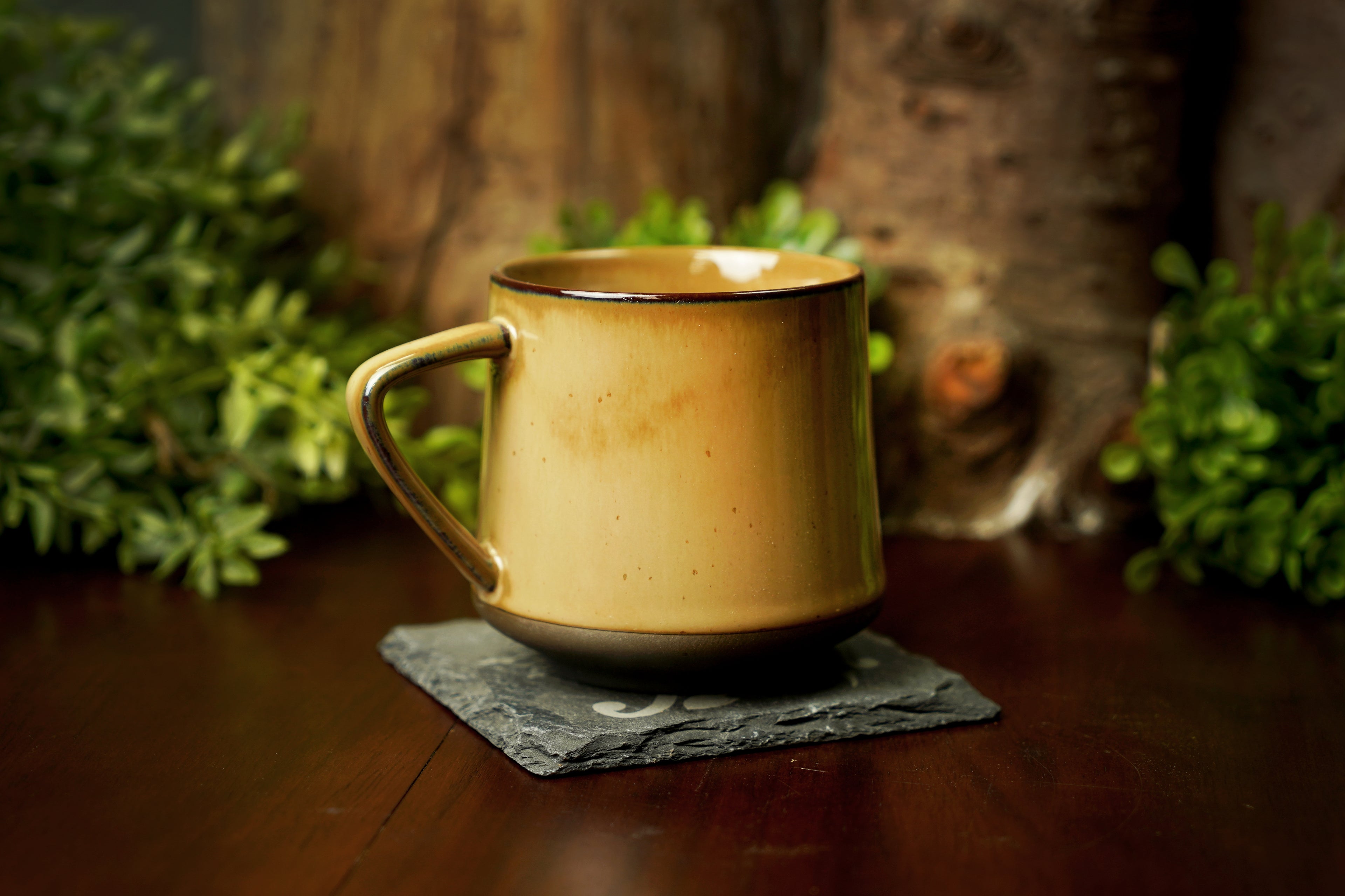 Sand Colored Dip Glazed Ceramic Mug