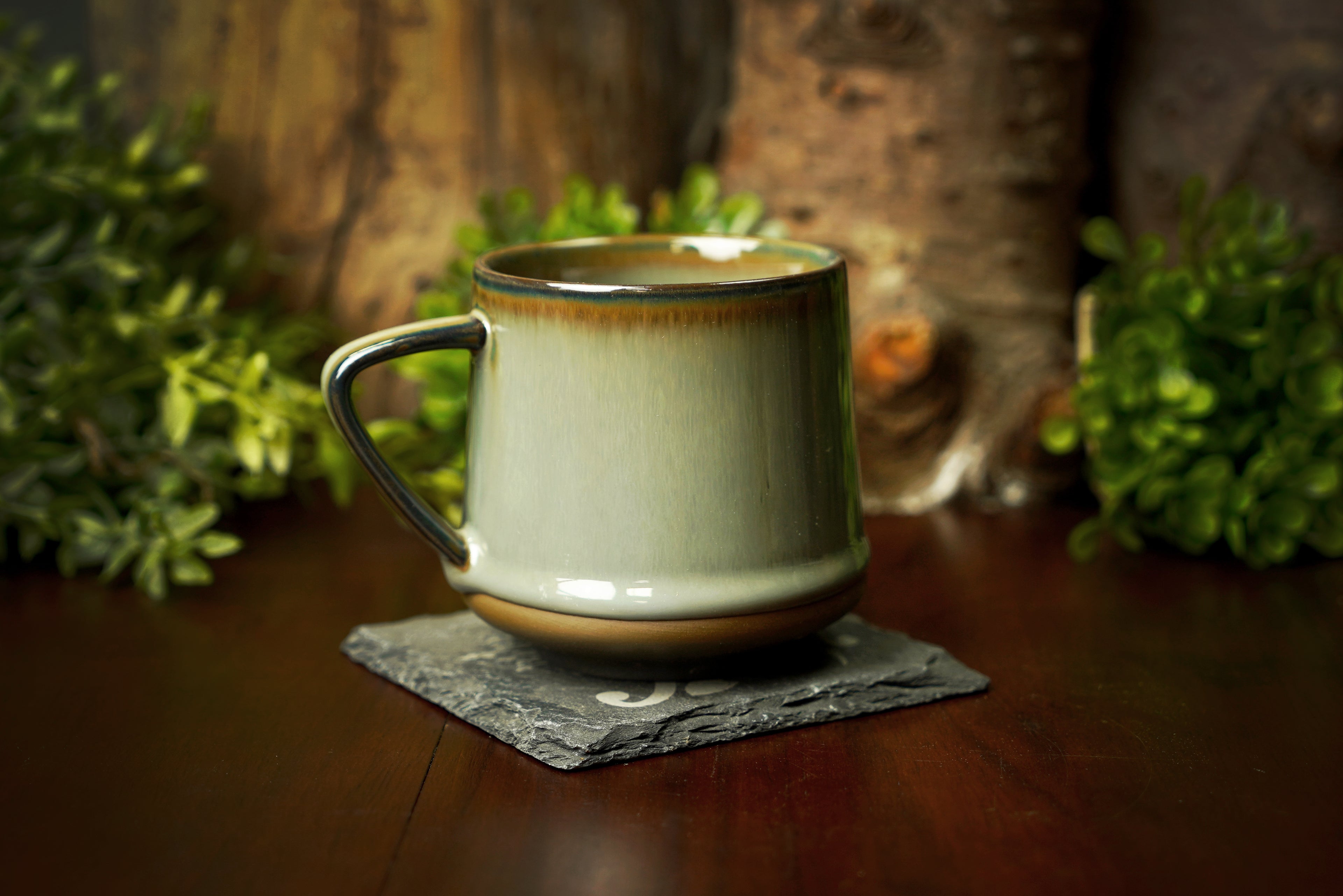 Sand Colored Dip Glazed Ceramic Mug