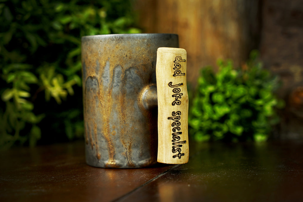 Iron Bronze Glazed Ceramic Mug with Wooden Handle